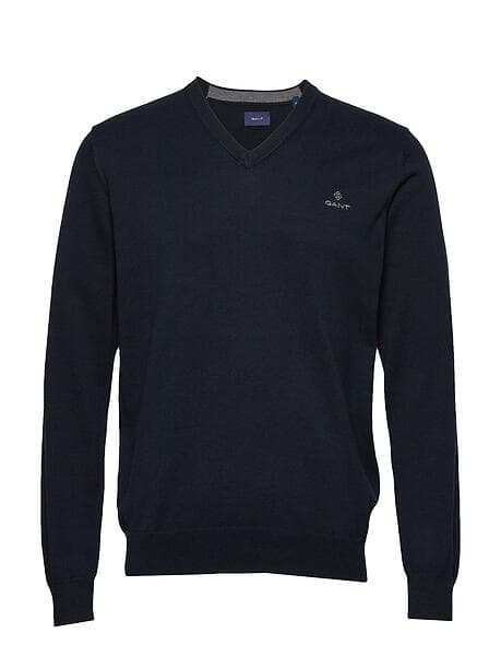 Gant Classic Cotton V-neck Sweater (Herre)