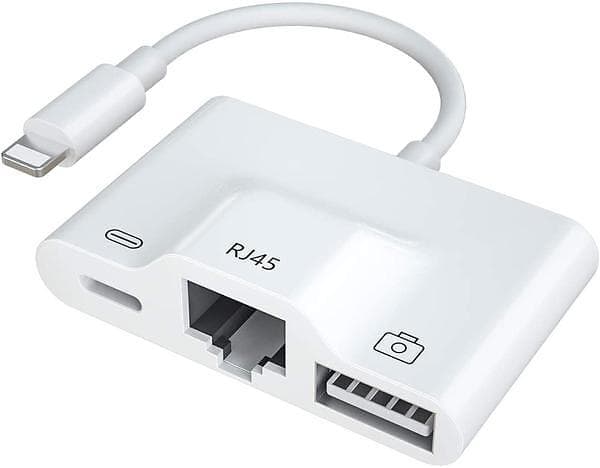 NÖRDIC Lightning - RJ45+USB A M-F Adapter