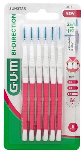 GUM  Bi-Direction 1.2mm 6-pack (Mellanrumsborste)