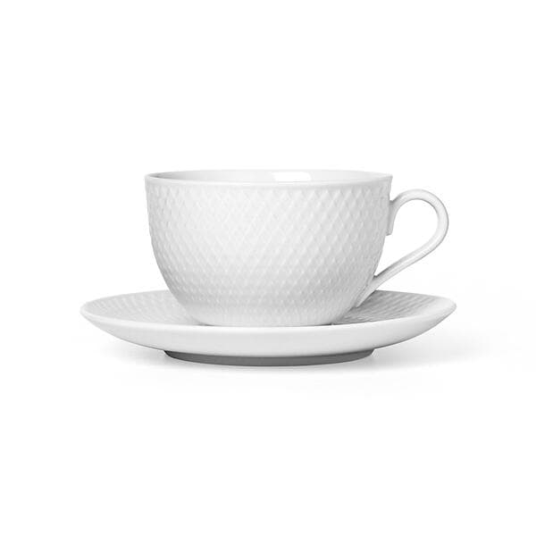 Lyngby Porcelæn Rhombe Teacup Med Fat 39cl