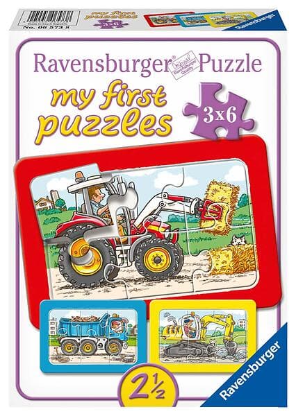 Ravensburger Pussel My First Puzzel Diggers At Work 3x6 Bitar