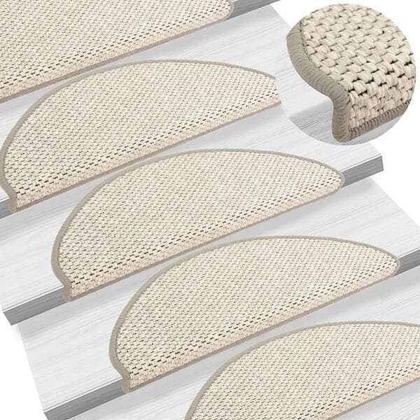 vidaXL Sisal Självhäftande Trappstegsmatta 65x25cm 15-pack