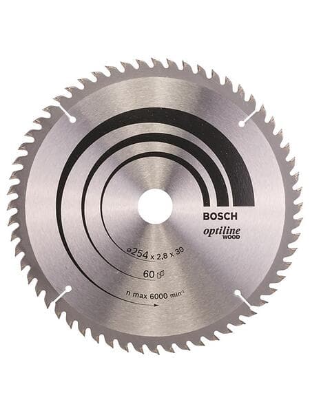 Bosch Cirkelsågklinga Optiline Wood 254 x 30 x 2.8 mm, 60