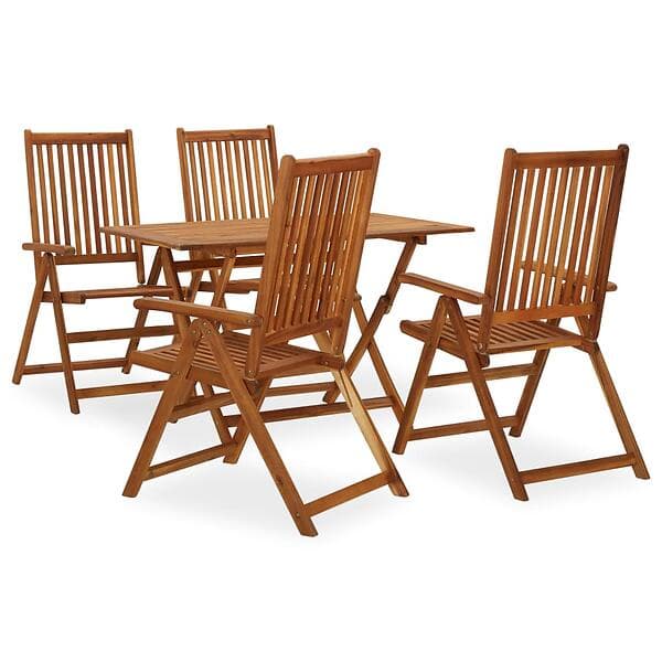 vidaXL 5 Piece Garden Dining Set Solid Acacia Wood