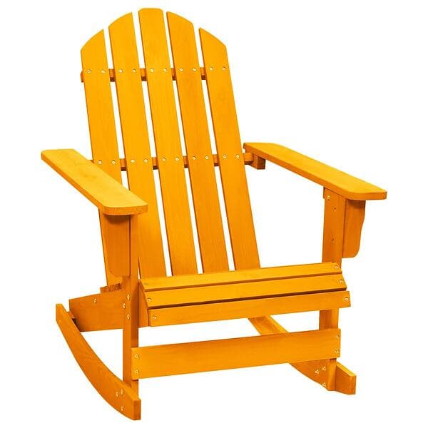 vidaXL Garden Adirondack Rocking Chair Solid Fir Wood Orange