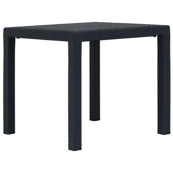 vidaXL Garden Table Anthracite 79x79x72 cm Plastic Rattan Look