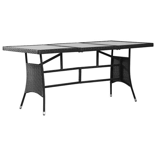 vidaXL Garden Table Black 170x80x74 cm Poly Rattan