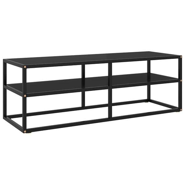 vidaXL TV Cabinet Black with Glass 120x40x40 cm