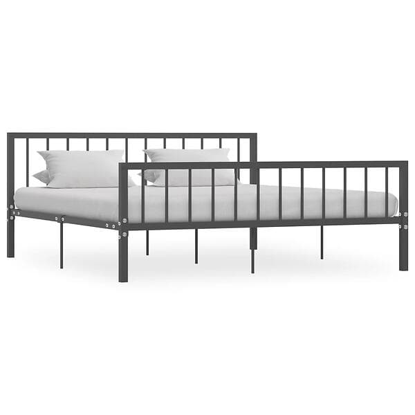 vidaXL Bed Frame Grey Metal 180x200 cm