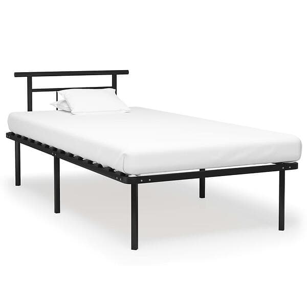 vidaXL Bed Frame Black Metal 100x200 cm