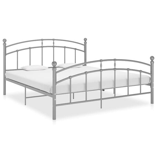 vidaXL Bed Frame Grey Metal 140x200 cm