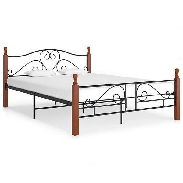 vidaXL Bed Frame Black Metal 160x200 cm