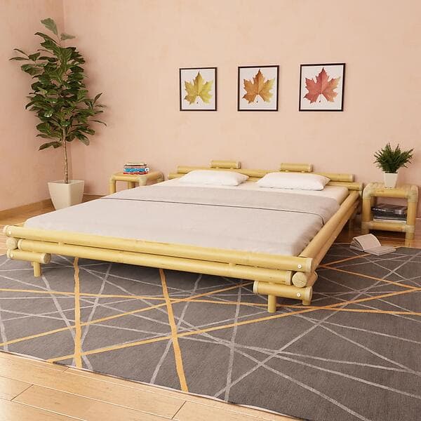 vidaXL Bed Frame Bamboo 180x200 cm 6FT Super King