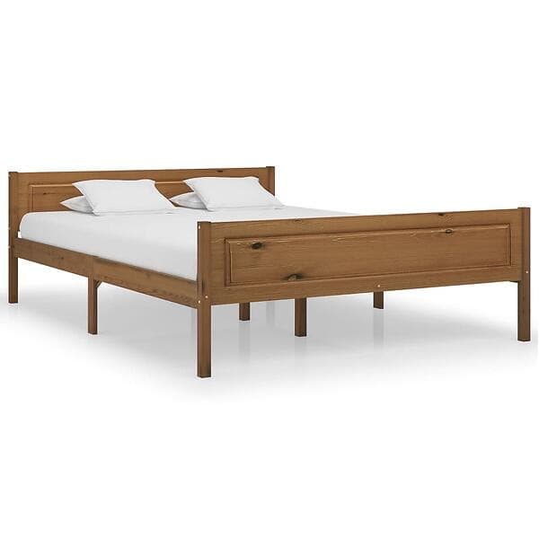 vidaXL Bed Frame Solid Pinewood Honey Brown 160x200 cm