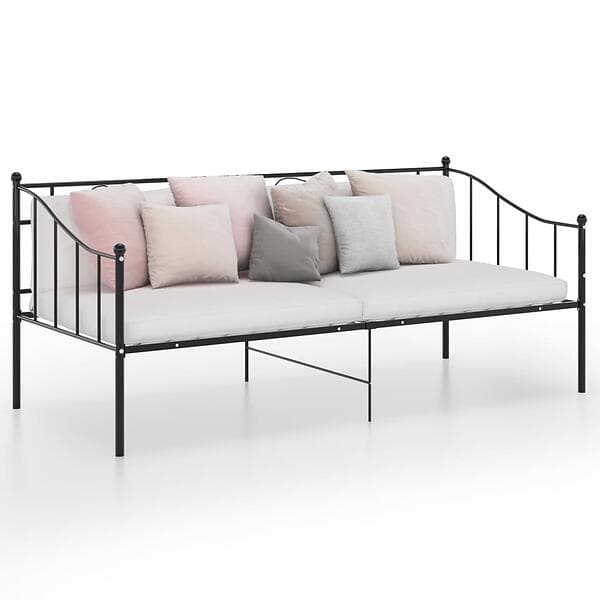 vidaXL Sofa Bed Frame Black Metal 90x200 cm