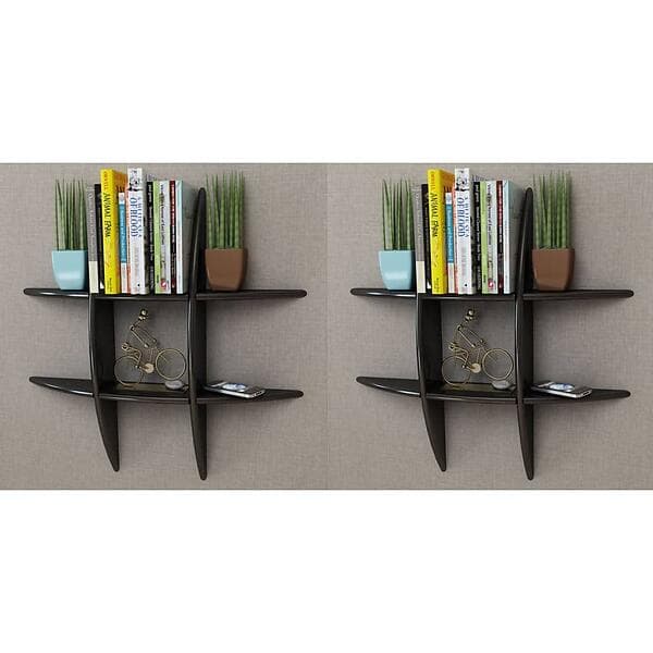 vidaXL Wall Shelves 2 pcs Black