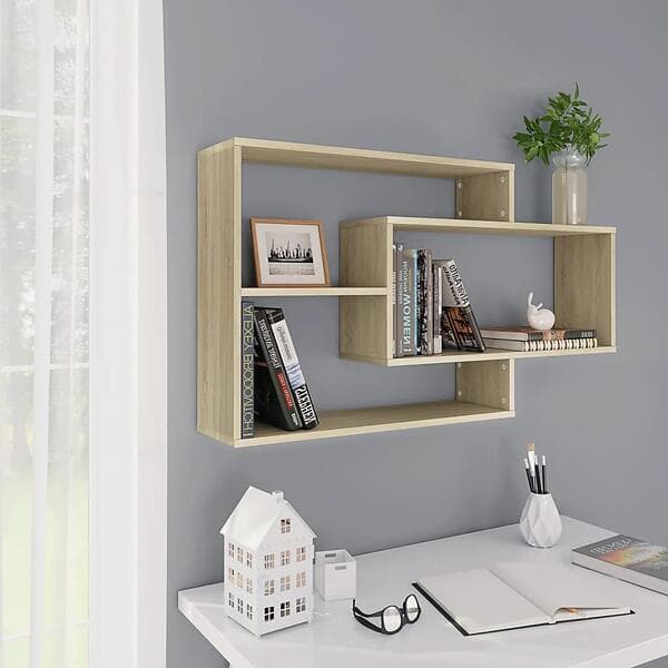 vidaXL Wall Shelves Sonoma Oak 104x20x58.5 cm Chipboard