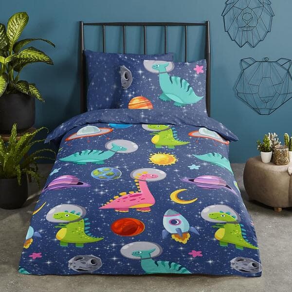 Good Morning Kids Duvet Cover Dinospace 140x200/220 cm Multicolour