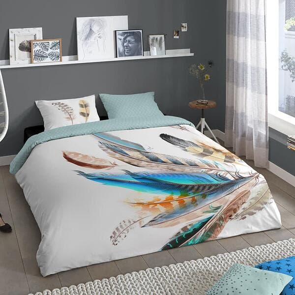 Good Morning Duvet Cover Feather 200x200/220 cm Multicolour