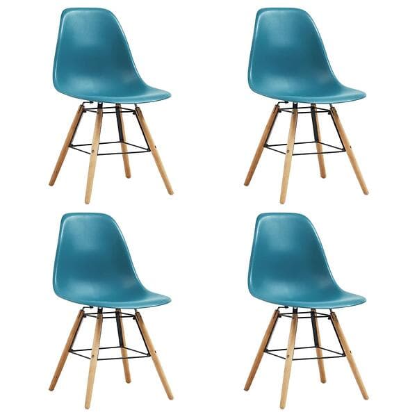 vidaXL Dining Chairs 4 pcs Turquoise Plastic