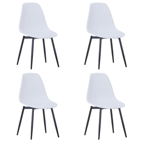 vidaXL Dining Chairs 4 pcs White PP