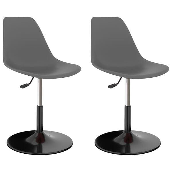 vidaXL Swivel Dining Chairs 2 pcs Light Grey PP