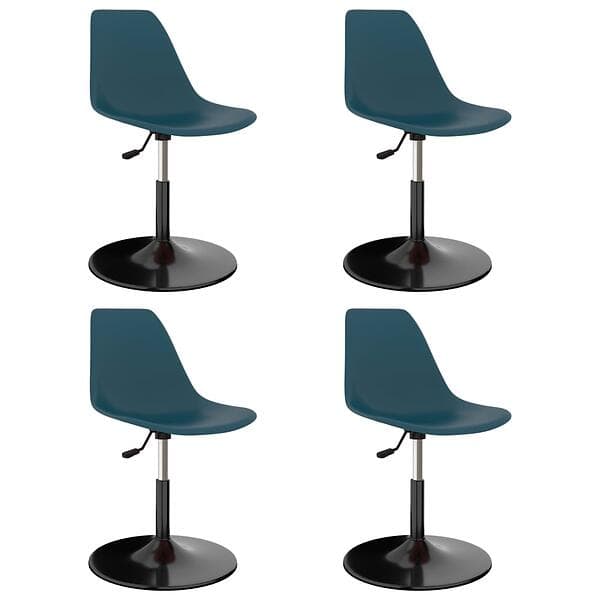 vidaXL Swivel Dining Chairs 4 pcs Turquoise PP