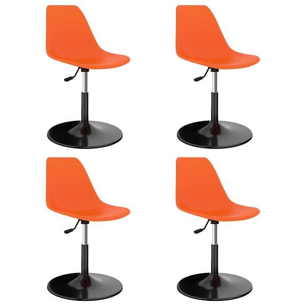 vidaXL Swivel Dining Chairs 4 pcs Orange PP