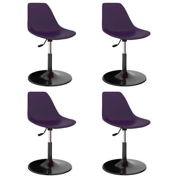 vidaXL Swivel Dining Chairs 4 pcs Lila PP