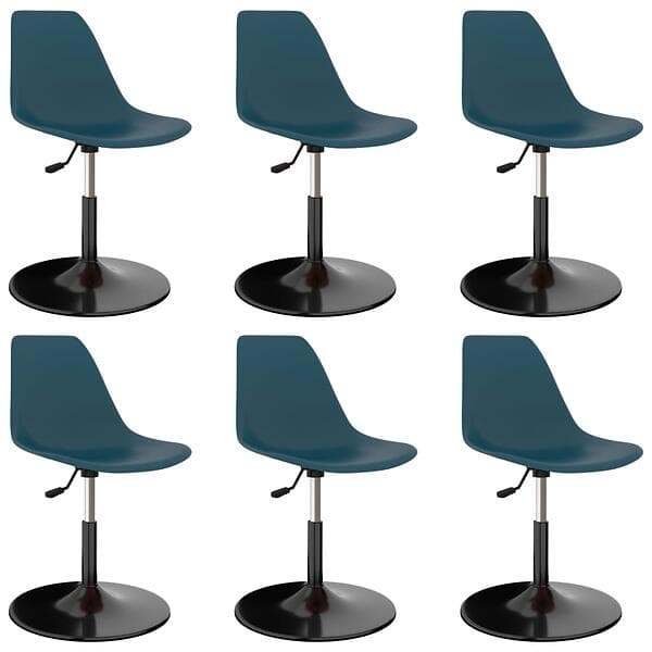 vidaXL Swivel Dining Chairs 6 pcs Turquoise PP