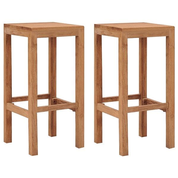 vidaXL Bar Stools 2 pcs Solid Teak Wood