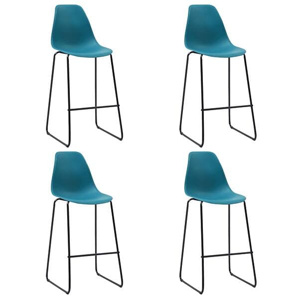 vidaXL Bar Chairs 4 pcs Turquoise Plastic