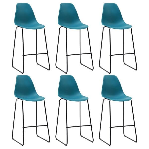 vidaXL Bar Chairs 6 pcs Turquoise Plastic