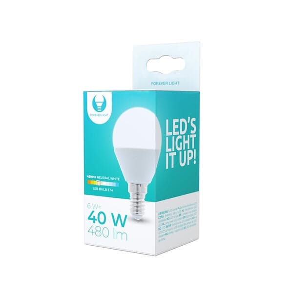 Forever Light G45 Vit 480lm 4500K E14 6W