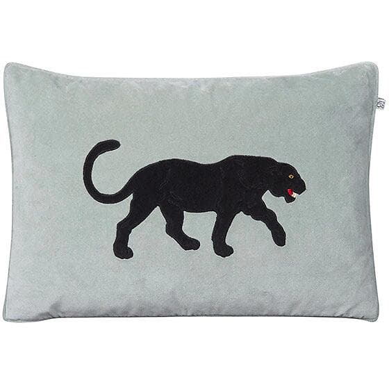 Chhatwal & Jonsson Embroidered Black Panther Kuddfodral 40x60cm, Aqua