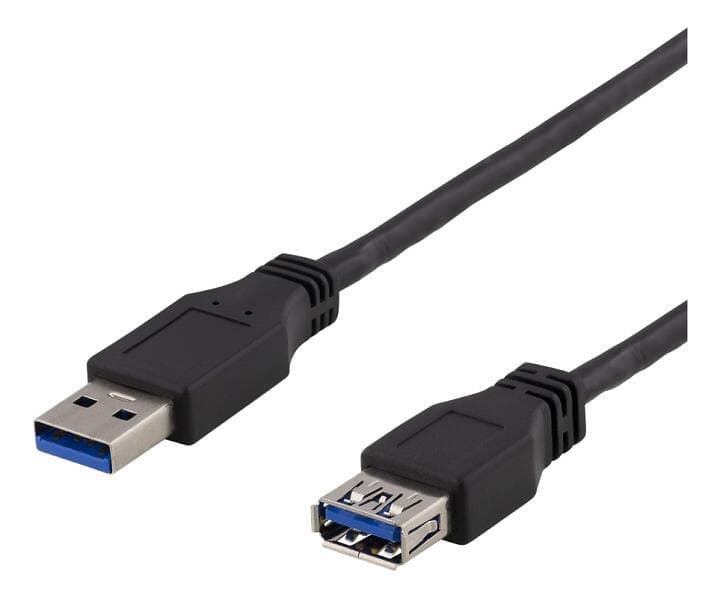 Deltaco USB A - USB A M-F 3.0 1m