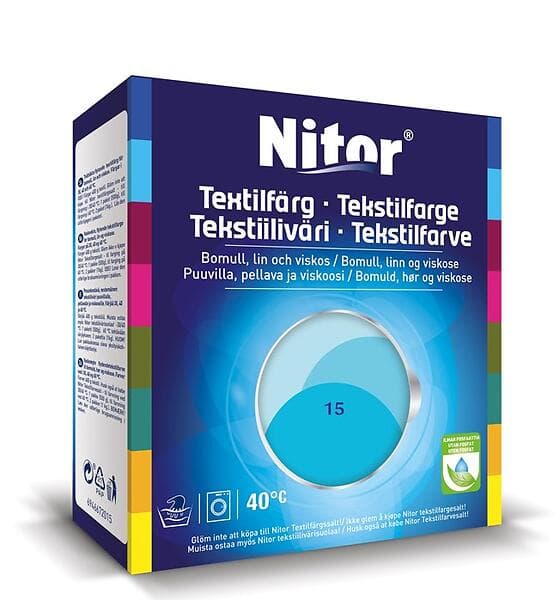 Nitor Textilfärg Turkos 15 400/800g