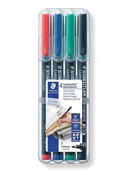 Staedtler Universal Lumocolor 318 Permanent F Tuschpennor 4-pack