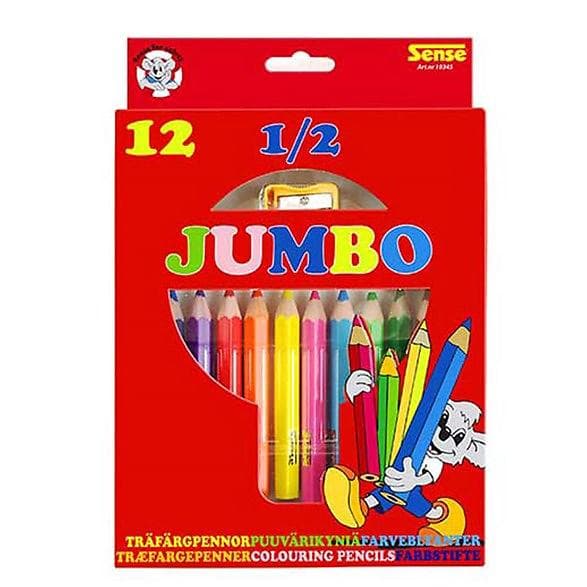 Sense Jumbo 1/2 Färgpennor 12st