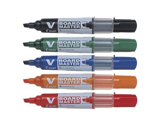 Pilot V Board Master Slanted Whiteboardpennor 5-pack