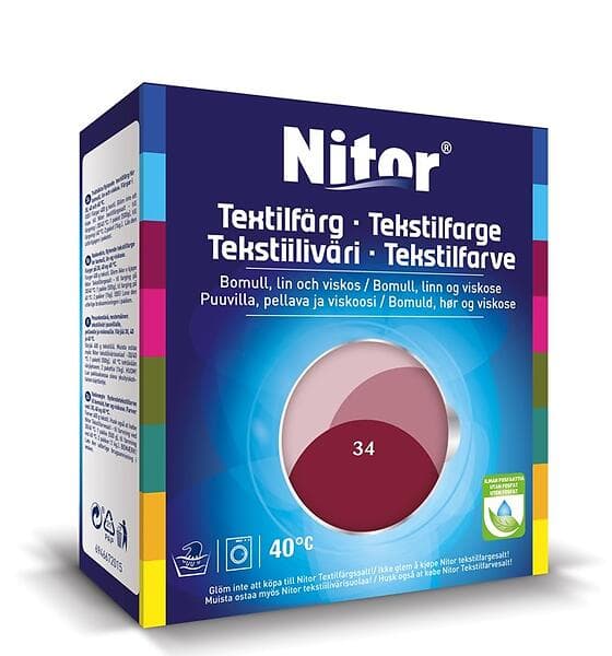 Nitor Textilfärg Bordeaux 34 400/800g