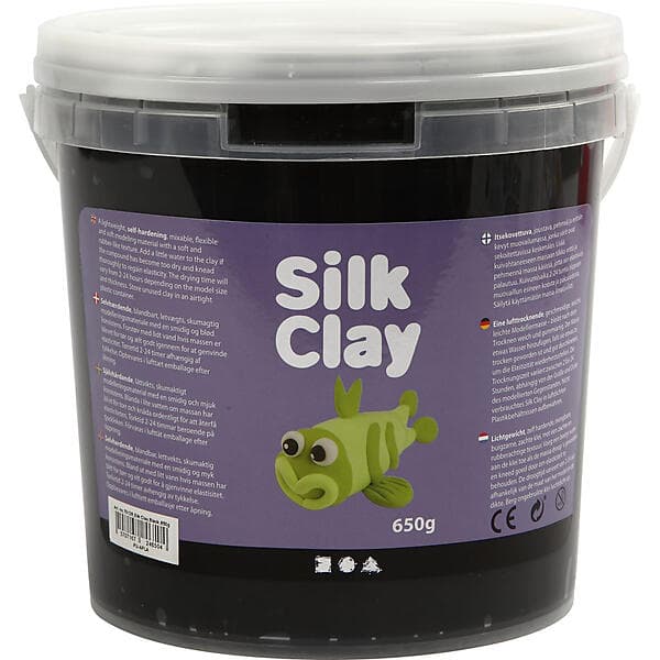 Silk Clay Svart Modellera 650g