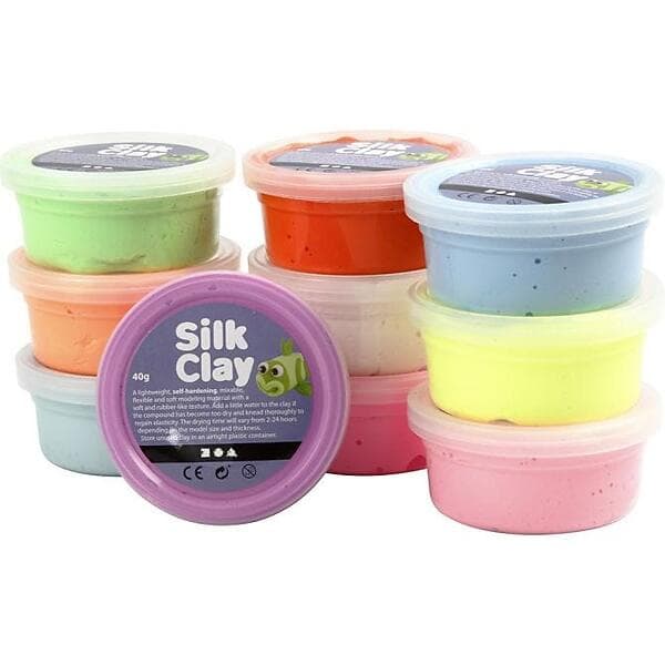 Silk Clay Basic 2 Mixade Färger Modellera 10x40g