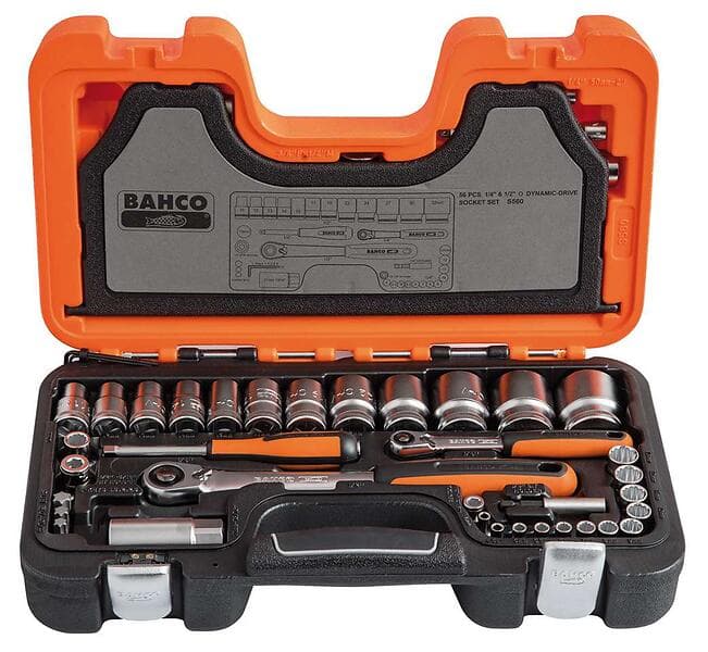 Bahco S560 Hylsnyckelsats 1/4"-1/2" 56-delar