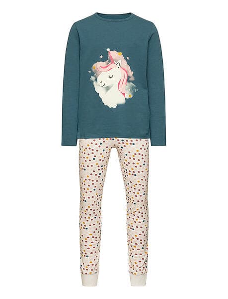 name it Organic Cotton Unicorn Print Nightset Pyjamasset