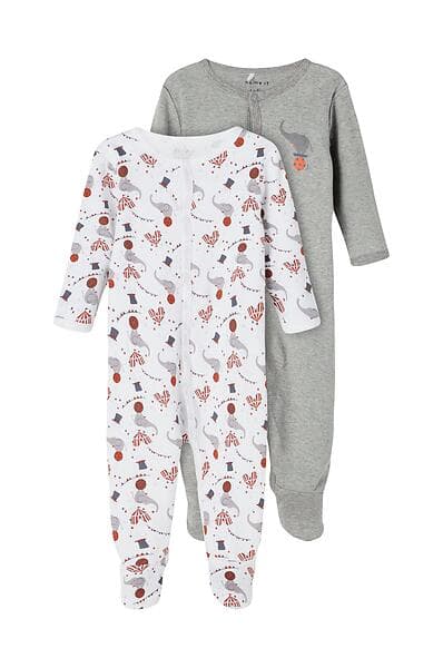 name it Press Stud Nightsuit Pyjamas 2-pack