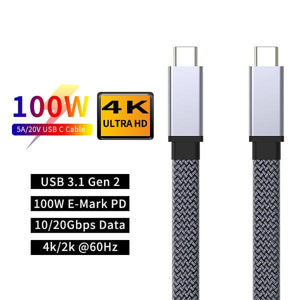 NÖRDIC Flat 5A USB C - USB C 3.1 0.5m