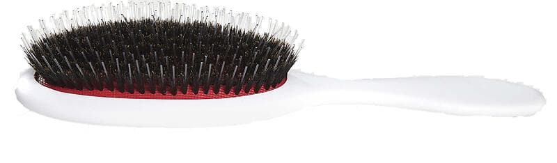 Lenoites Hair Brush Wild Boar With Pouch And Cleaner Tool White