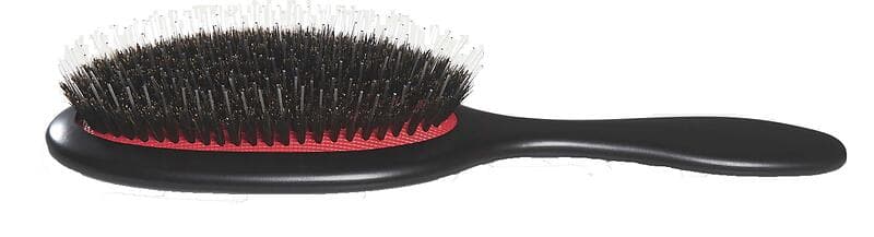 Lenoites Hair Brush Wild Boar with pouch and cleaner tool Black