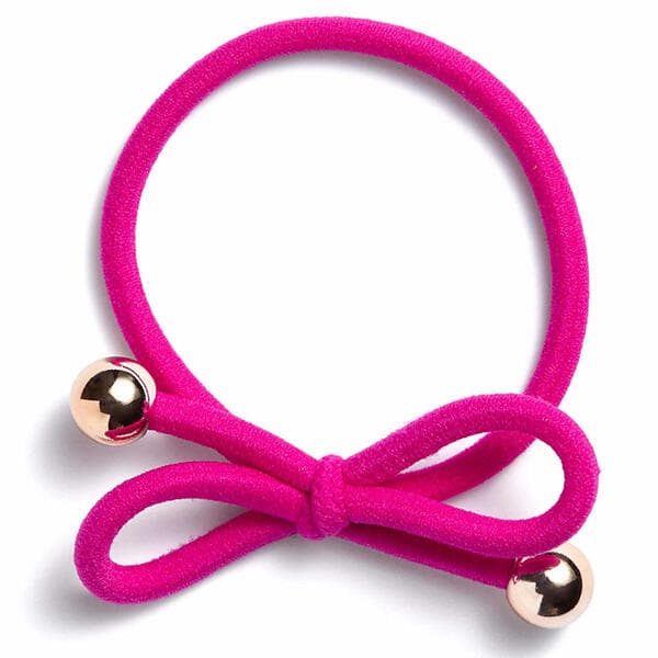 IA Bon Bon Hair Tie Gold Bead Hot Pink 1st